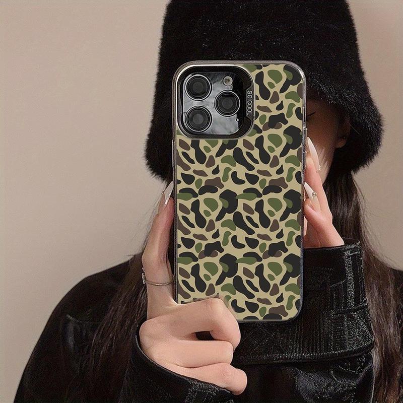 Camouflage Pattern Phone Case, 1 Count Decorative Phone Protector Cover, Phone Accessories Compatible with iPhone 15 14 13 12 11 Series