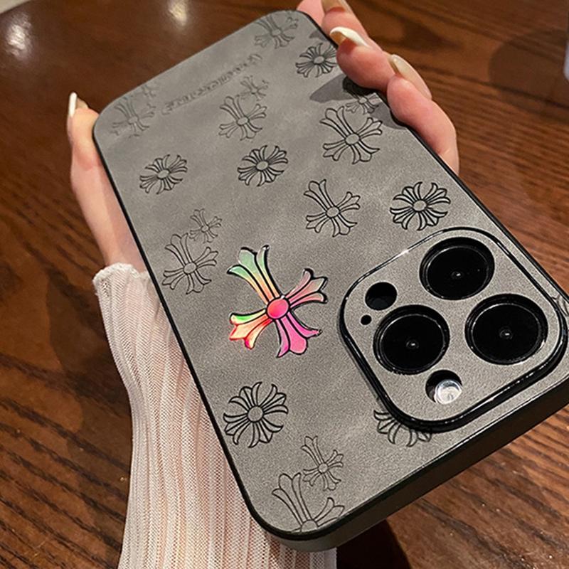 For iPhone 16 15 14 Pro Max PU Leather Phone Case Luxury Laser Cross Pattern Case Full Camera Protect Shockproof Soft Silicone Slim Back Cover For iPhone 15 14 Plus 13 12 11 Pro Max Gifts for Friends