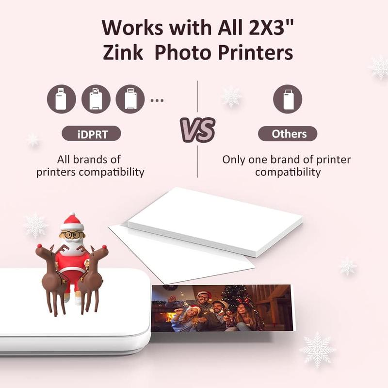 HPRT MT53 Photo Paper for Mini Printer, 2x3 Inch Sticky-Backed, Shareable Zink Photo Paper, 20 & 40 Sheets Pack Options