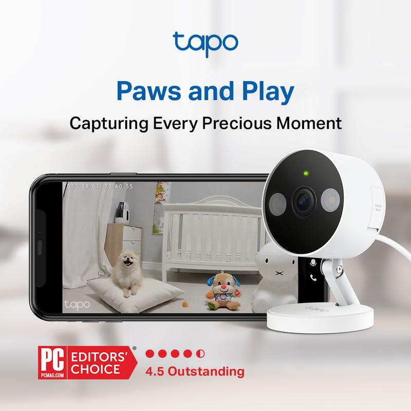 Tapo C120- 2024 PCMAG Readers' Choice-2K Indoor Outdoor Wired Security Camera Card Audio Card Audio