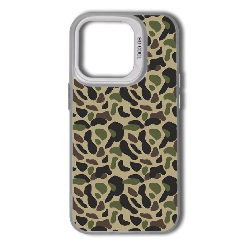 Camouflage Pattern Phone Case, 1 Count Decorative Phone Protector Cover, Phone Accessories Compatible with iPhone 15 14 13 12 11 Series