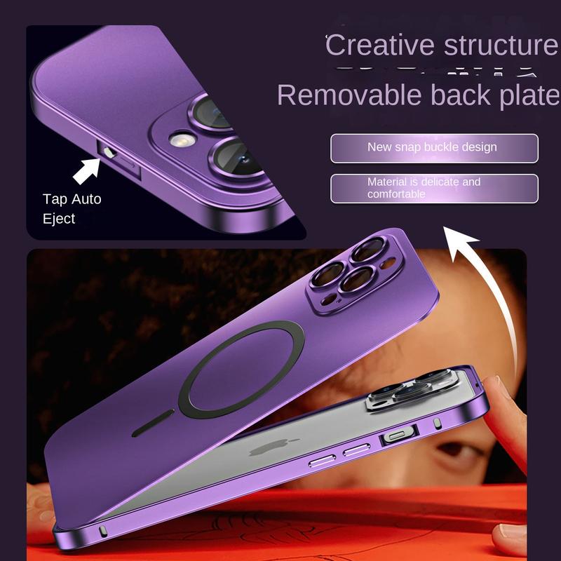 New single-sided elastic buckle original magnetic suction mobile phone case 13-case aluminum alloy frame fine hole protection 16  pro