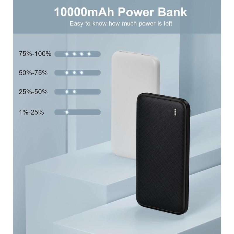 Power Bank 10000mAh, Fast Charging Portable Charger Dual USB Slim Phone Battery Pack Powerbank for iPhone 15 14 13 12 11, Samsung Galaxy S23 S22 S21, Pixel, iPad, Heated Vest   Jacket   Scarf, etc Accessories Smartphone