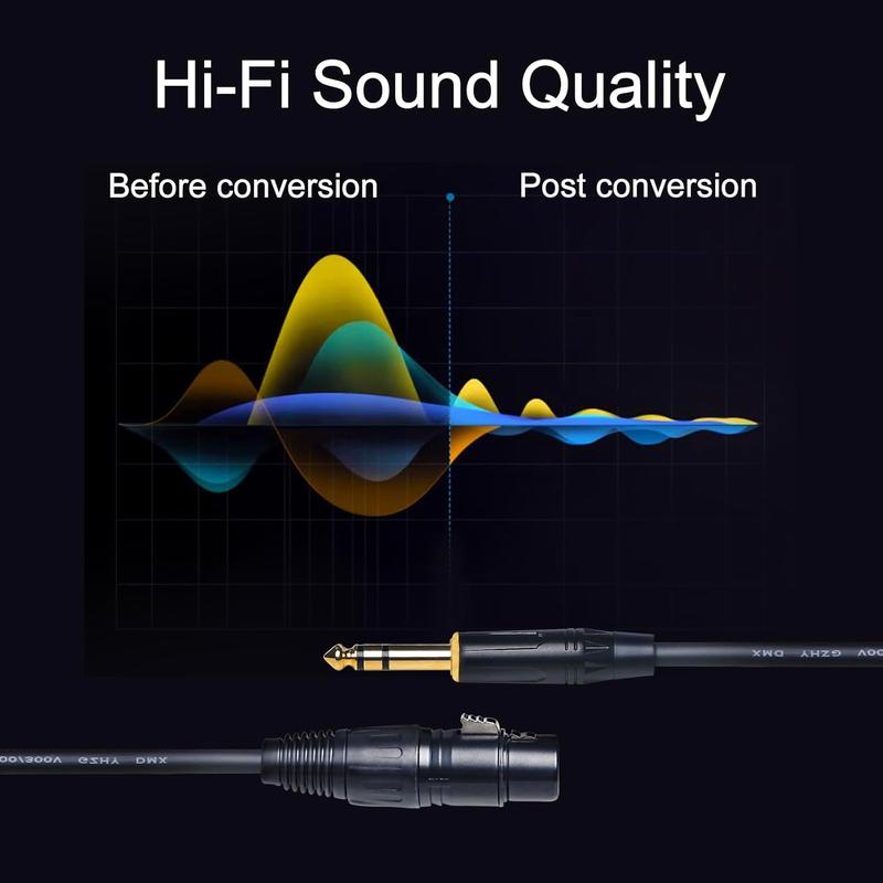 XLR  10ft 3M, Female XLR to 1 4 (6.35mm) TRS Stereo with 1 8 (3.5mm) Stereo Adapter, XLR Microphone  Jack Balanced Signal Interconnect