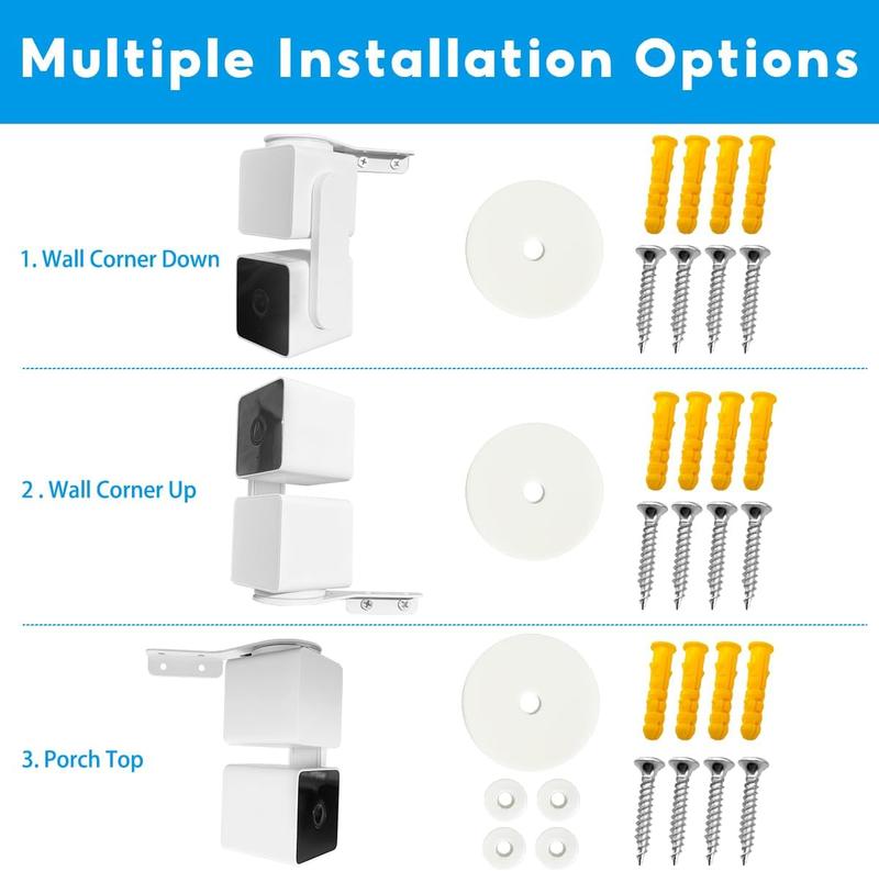 Wyze Cam Pan V3 Mount, Wyze Cam Pan 270+ Degrees Outside Inside Corner Wall Mount Bracket, Suitable for Wyze Pan CamV2 V3 Effectively Reduce Camera Blind Spots (Wyze Camera is NOT Included)