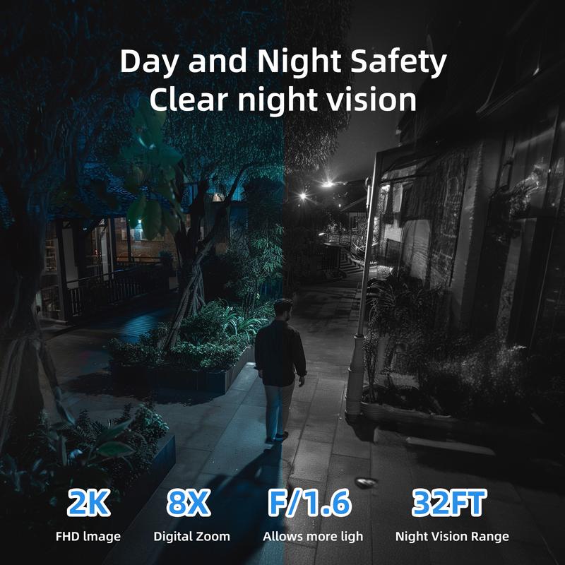 SV3C 4MP Solar Security Camera - 120° Wide-Angle  2K Ultra HD PIR Motion Detection Two-Way Audio  IP65 Smart Home Integration Year-Round Solar Power