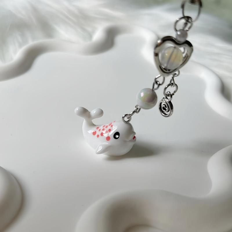 1pc Y2k Cute Simulation Marine Animal Shark Chain For Mobile Phone, Ccd Camera, Small Decoration Pendant Accessories Cellphone Smartphone