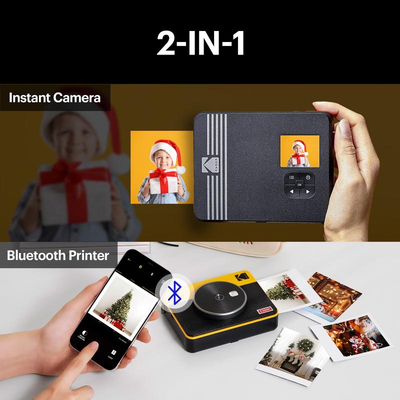 KODAK Mini Shot 3 Retro 4PASS 2-in-1 Instant Camera and Photo Printer (3x3 inches) + 68 Sheets Bundle Device Digital