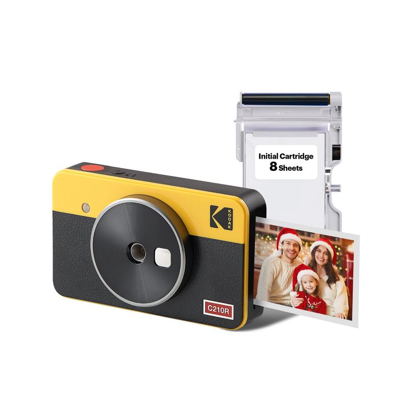 KODAK Mini Shot 2 Retro 4PASS 2-in-1 Instant Camera and Photo Printer (2.1x3.4 inches) + 8 Sheets