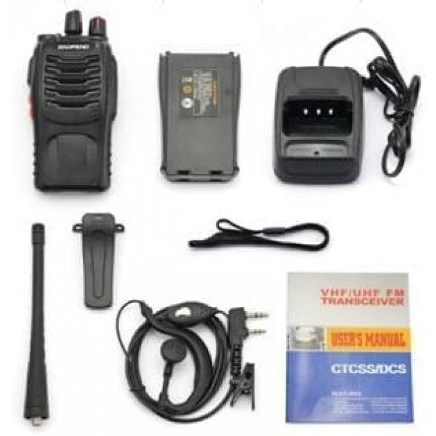 BaoFeng BF-888S Two Way Radio with Built in LED Flashlight (Pack of 4) + USB Programming Cable (1PC)