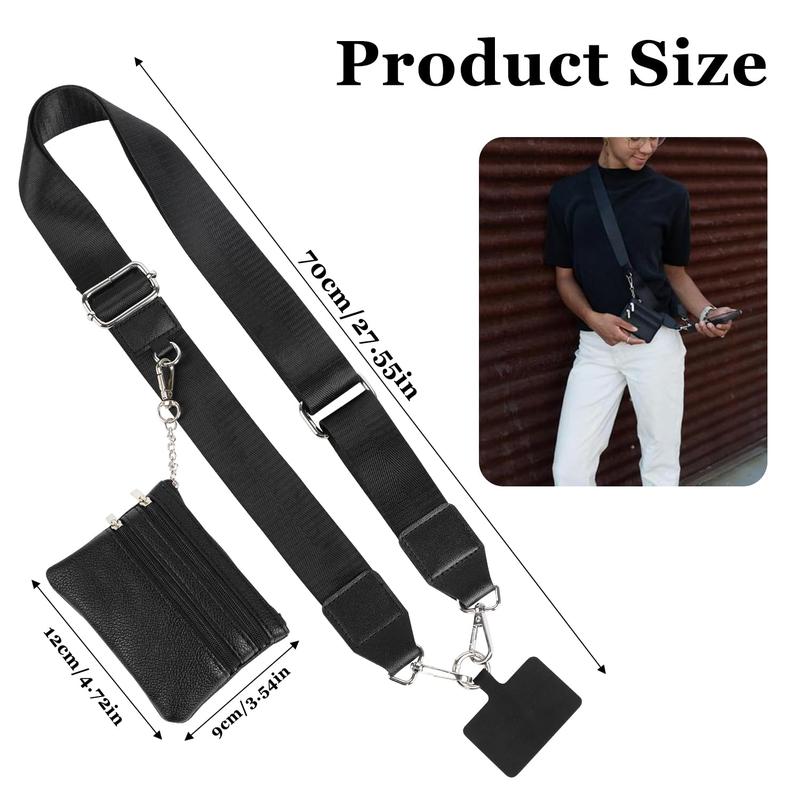 Clip and Go Strap for Phone with Wallet Crossbody,Phone Strap with Zippered Pouch,Adjustable Phone Strap Crossbody, Suitable for Christmas, Halloween, birthday, Valentine's Day gift