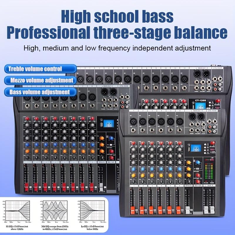 2024 Professional 6 8 12 Channel Mixer: Professional Mixer with USB, XLR, 48V Power and RCA I O for All Skill Levels, High Quality 12 Channel Digital Pro Sound USB Mixer with Echo Aux Mp3 USB for DJ Studio Bar