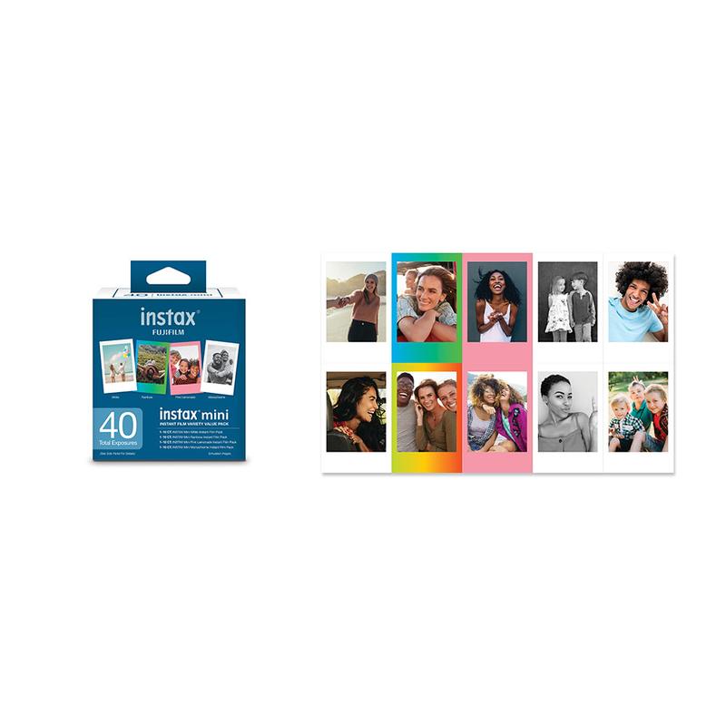 Fujifilm Instax Mini Film - Variety Pack, Instant Camera Film, 40 exposures, 5.4cm x 8.6cm (film size)