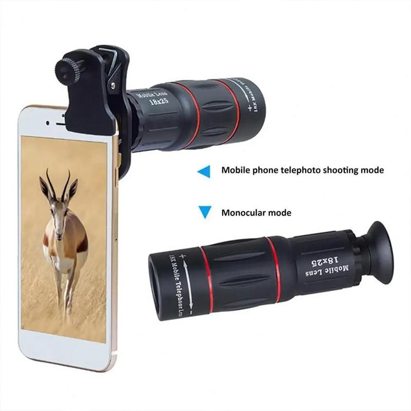 18X25 Long Focus Phone Lens, 1 Count Portable High Power Zoom Phone Telescope, Outdoor Photography Telescope for Camping & Hiking