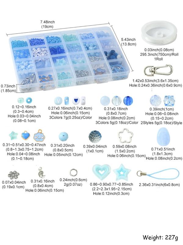 1 Set Diy Mobile Phone Strap Making Kit, Including Star & Butterfly Acrylic & Colorful Seed Beads, Alloy Clasps