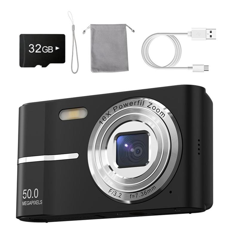 Fall FHD 1080P Digital Cameras with SD Card, 16X Digital Zoom Camera, Portable Mini Digital Camera for Students Boys Girls, Point and Shoot Portable Camera Digital for Gifts, Back To School Gifts, Boyfriend Gift