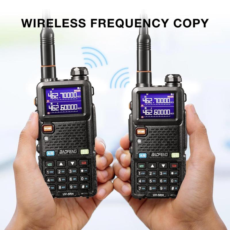 BAOFENG Radio 5RM 10W Ham Radio Long Range Handheld (Upgrade of UV-5R) Two Way Radio NOAA Weather Receiver Rechargeable Walkie Talkies with Programming Cable&Acoustic Tube Earpieces ，2Pack Audio Charging Audio Charging Audio Charging