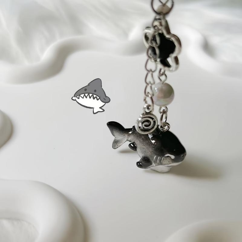 1pc Y2k Cute Simulation Marine Animal Shark Chain For Mobile Phone, Ccd Camera, Small Decoration Pendant Accessories Cellphone Smartphone