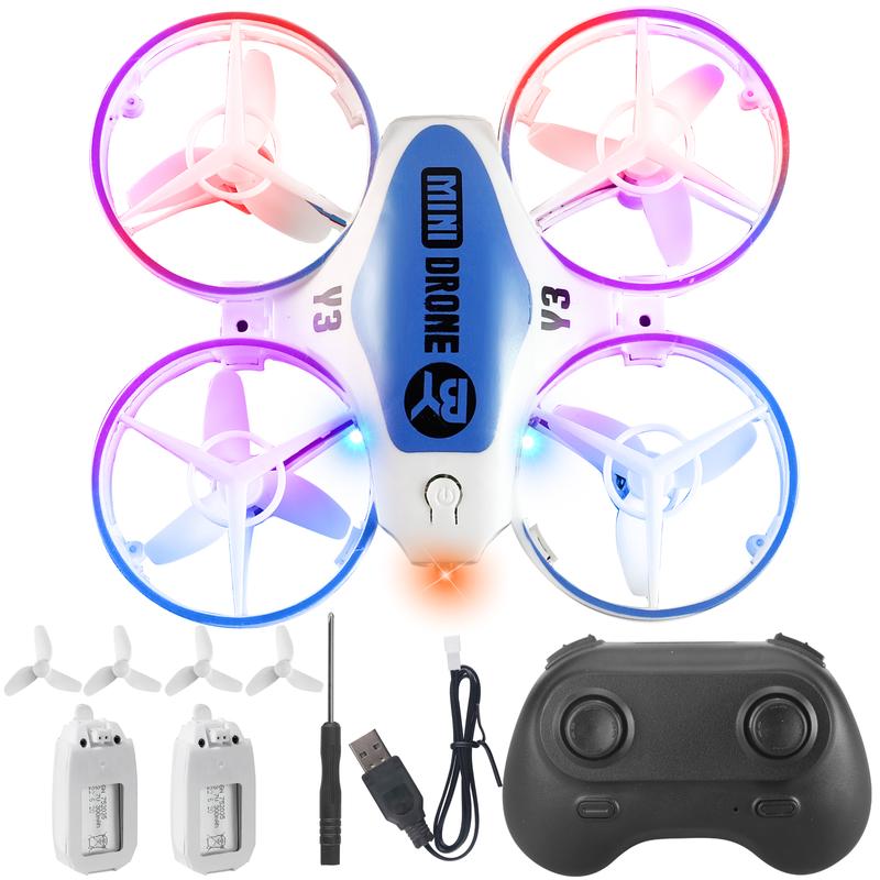 Mini Drones for Kids with Multicolor LED Lights Long Flight Time Three Speeds 360 Flip