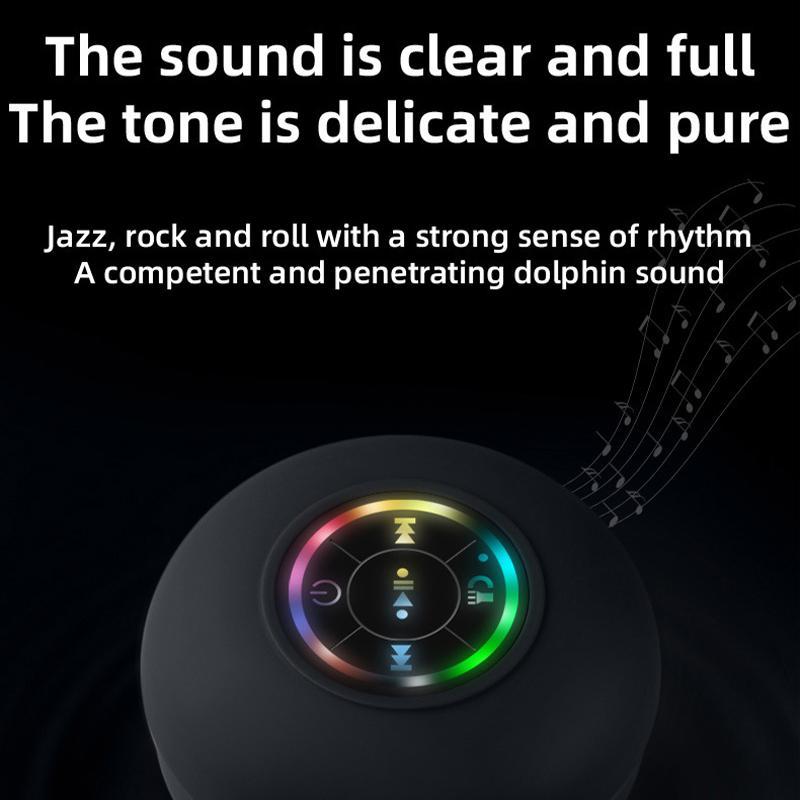 Portable Wireless Speaker, USB Rechargeable Wireless Speaker with Suction Cup, Bluetooth-compatible 5.0 Speaker for Party, Bathroom, Travel