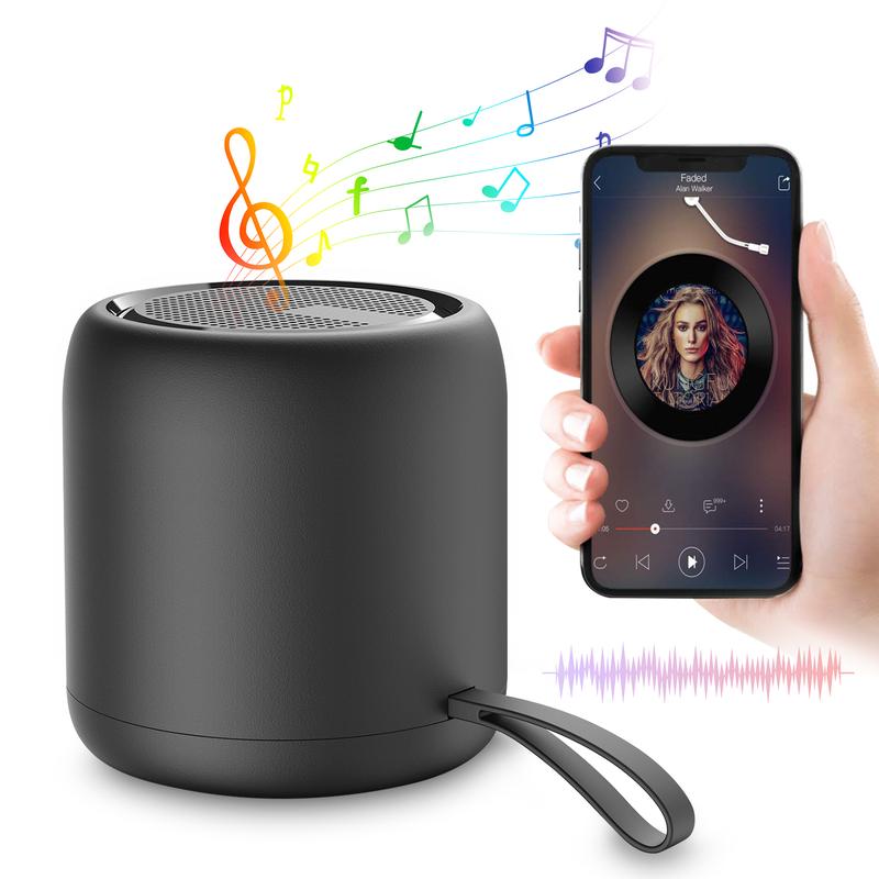 Portable Bluetooth Speaker with FM Radio, 24-Hour Playtime, 66 ft Bluetooth Range, Enhanced Bass, Noise-Cancelling Microphone - Black