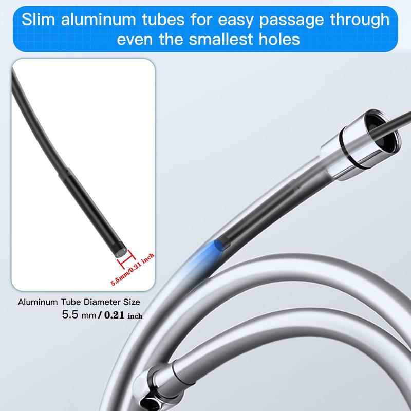 Type-C Industrial Endoscope, Multifunctional Micro Camera with Adjustable 6 LEDs Brightness, Multipurpose 1.3 million 2 million pixels Micro Camera, Flexible Micro Camera for iPhone