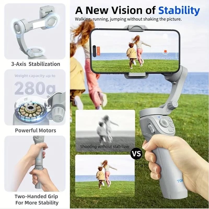 Smart Gimbal Stabilizer 3-Axis Phone Gimbal Object Tracking and Foldable Video Recording Stabilizer Video Blog Accessories Smartphone