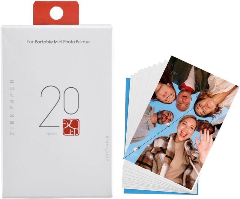 HPRT MT53 Photo Paper for Mini Printer, 2x3 Inch Sticky-Backed, Shareable Zink Photo Paper, 20 & 40 Sheets Pack Options