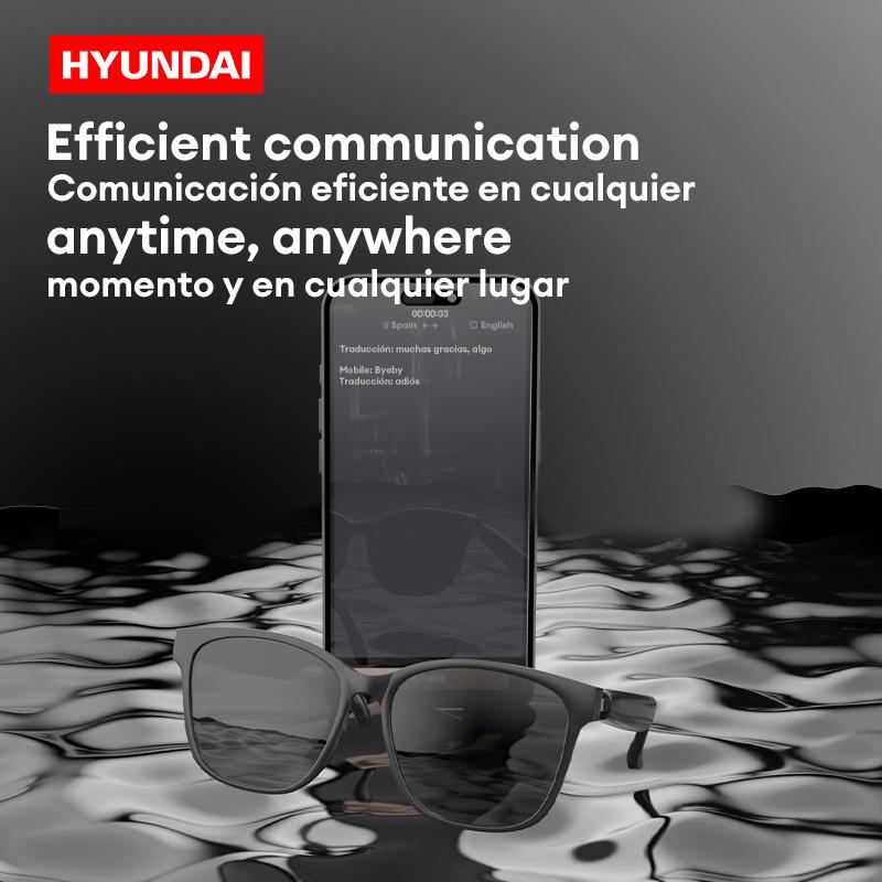 HYUNDAI C8 Wireless Headphone Smart Glasses For Listening To Music & Calling, Support  75 Languages APP Bluetooth Translation & Meeting Summary Glasses for Women & Men