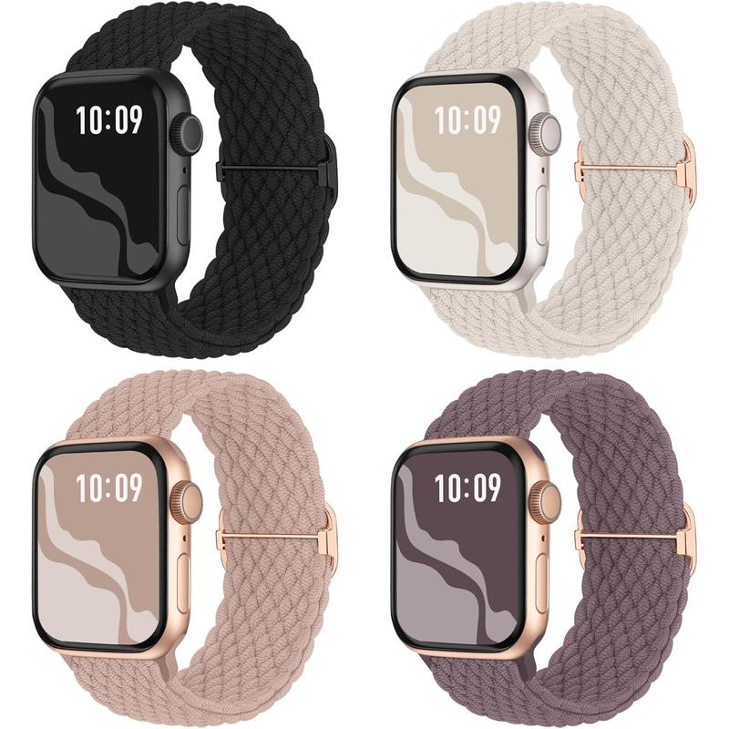 Braided Stretchy Solo Loop Compatible for Apple Watch Band 38mm 40mm 41mm 42mm 44mm 45mm 49mm for Women Men, Elastic Straps Wristbands for iWatch Series 9 8 7 6 SE 5 4 3 2 1 Ultra Ultra 2 Accessories Wearable