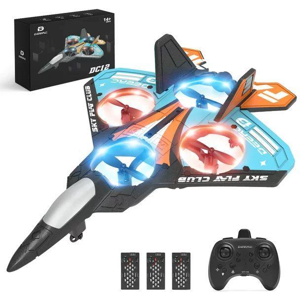 DEERC Drone DC12 Mini Stunt Remote Control Drone Lightweight Foam Design 2.4GHz Headless Mode Gliding One Key Take Off Accessories Cameras Colorful Adjustable Durable Protection