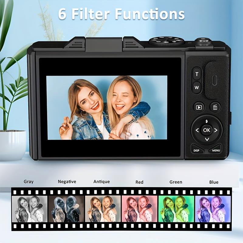 64MP 4K HD Digital Camera 18x Digital Zoom 3 Inch Flip Screen Professional Camera Supports Taking Photos, Recording Videos, Video Blogs and Web Cameras, Including 32gb TF Card, Suitable for Beginners Thanksgiving Day and Christmas Gifts