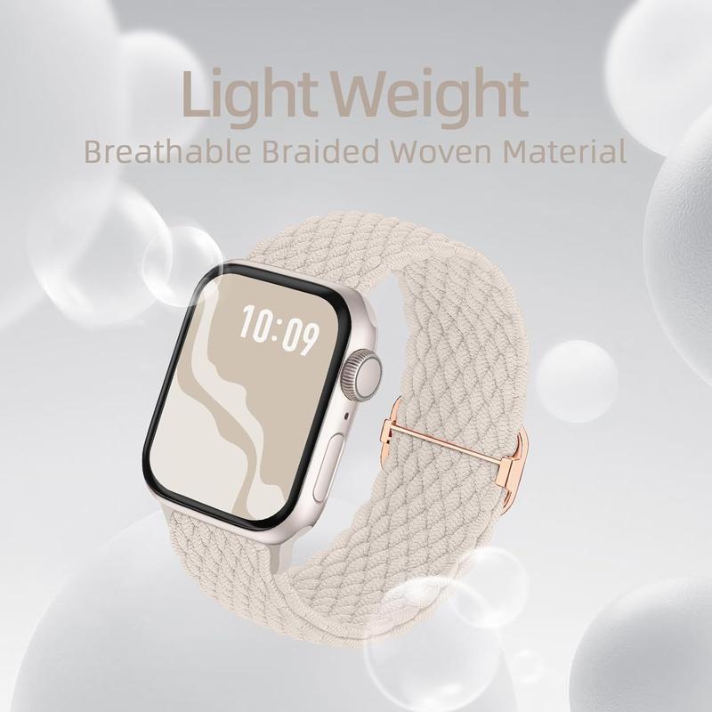 Braided Stretchy Solo Loop Compatible for Apple Watch Band 38mm 40mm 41mm 42mm 44mm 45mm 49mm for Women Men, Elastic Straps Wristbands for iWatch Series 9 8 7 6 SE 5 4 3 2 1 Ultra Ultra 2 Accessories Wearable