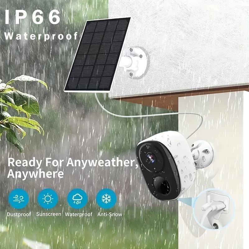 2K Solar Powered 2.4G WiFi Security Camera Wireless Outdoor,Color Night Vision With Spotlight,PIR Human Detection,2-Way Talk,IP66 Waterproof,SD Card Cloud Storage,Battery Powered Camera