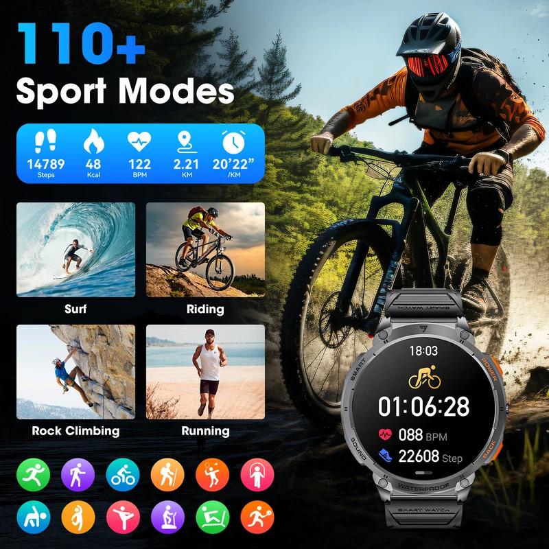 Karchilor smart watches for men 2024 Women'S Smartwatch Bluetooth Call 1.85 High-Definition Screen  Fitness Sports Waterproof