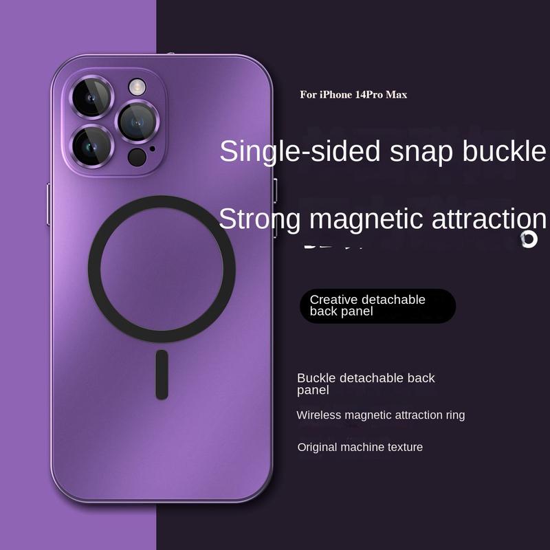 New single-sided elastic buckle original magnetic suction mobile phone case 13-case aluminum alloy frame fine hole protection 16  pro