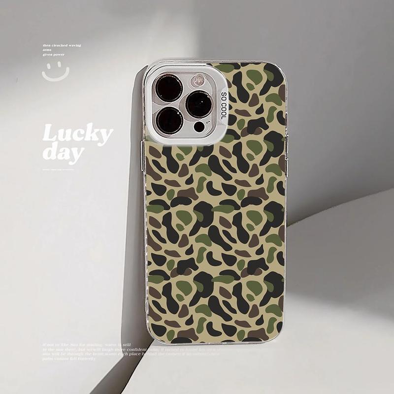 Camouflage Pattern Phone Case, 1 Count Decorative Phone Protector Cover, Phone Accessories Compatible with iPhone 15 14 13 12 11 Series