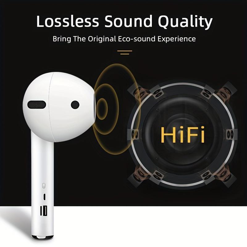 Wireless Earphone Shape Speaker, USB Charging Support Microphone FM Radio TF Card Wireless Loudspeaker, 360° Stereo HiFi Sound Portable Speaker