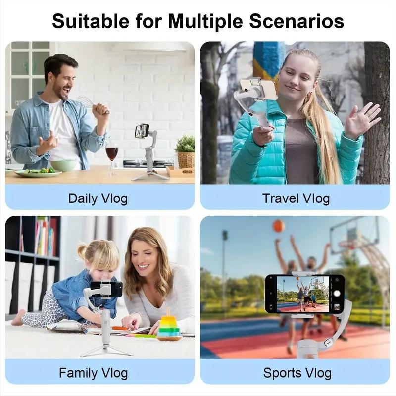 Smart Gimbal Stabilizer 3-Axis Phone Gimbal Object Tracking and Foldable Video Recording Stabilizer Video Blog Accessories Smartphone