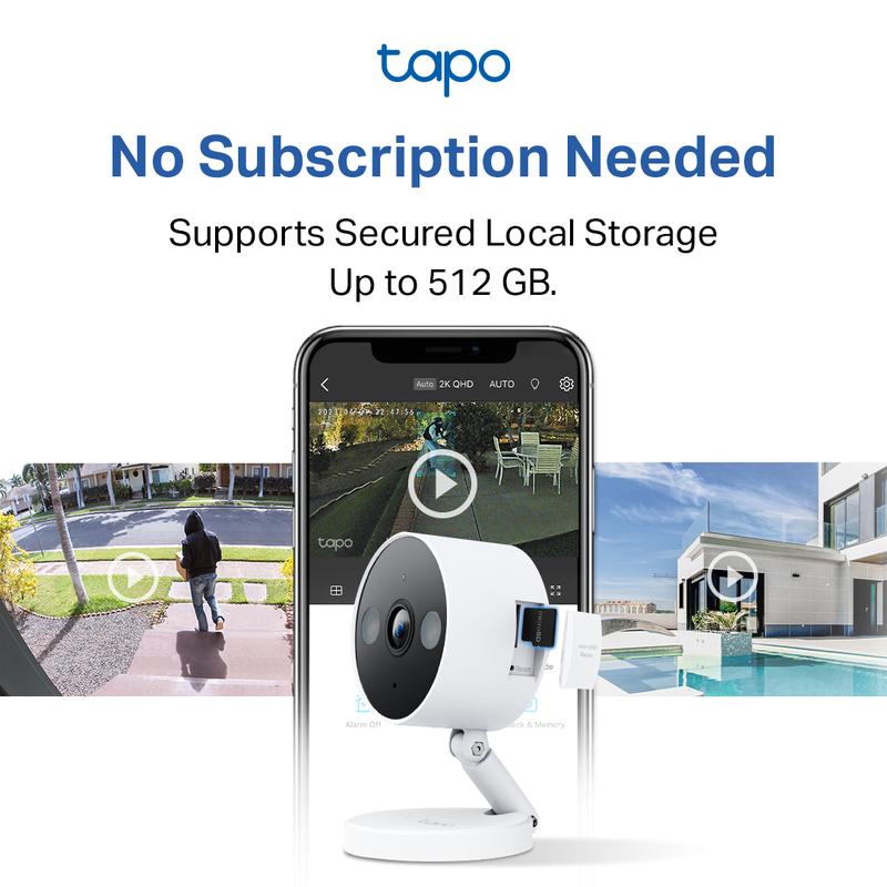 Tapo C120- 2024 PCMAG Readers' Choice-2K Indoor Outdoor Wired Security Camera Card Audio Card Audio