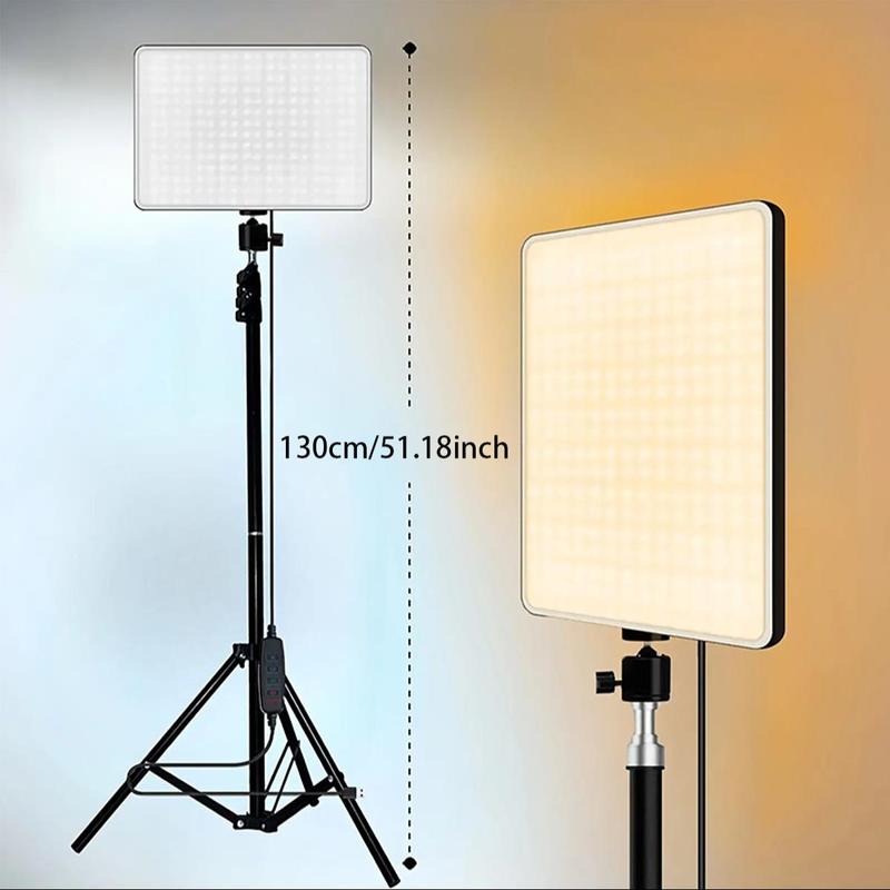 10 Inch Studio LED Video Ring Light, Panel Photography Light with Tripod, Live Streaming LED Ring Light Video Light for Vlog Photography Makeup Meeting