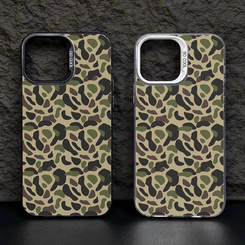 Camouflage Pattern Phone Case, 1 Count Decorative Phone Protector Cover, Phone Accessories Compatible with iPhone 15 14 13 12 11 Series