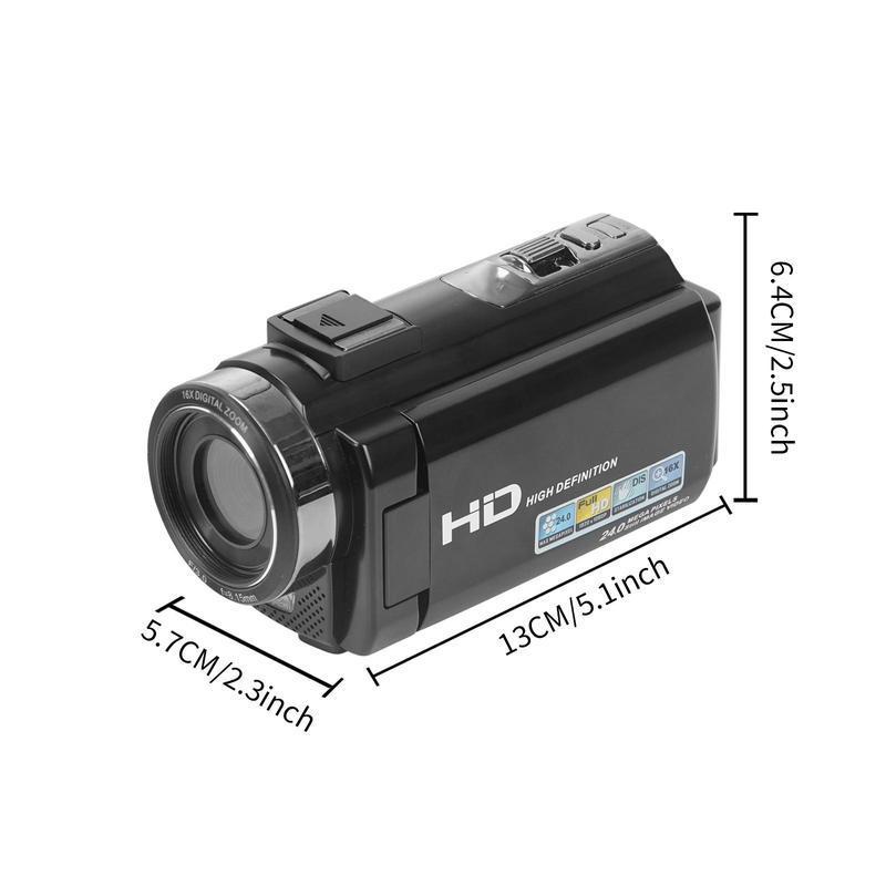 4K HDV-201LM Digital Video Camera, Multifunctional Home Travel Vlog Photography Camera with 64GB High Speed Memory Card, 36MP Recording & Shooting DV Camera, Home Travel Vlog Photography Camera