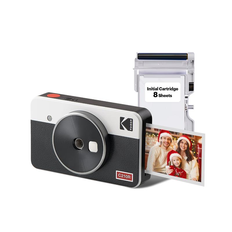 KODAK Mini Shot 2 Retro 4PASS 2-in-1 Instant Camera and Photo Printer (2.1x3.4 inches) + 8 Sheets