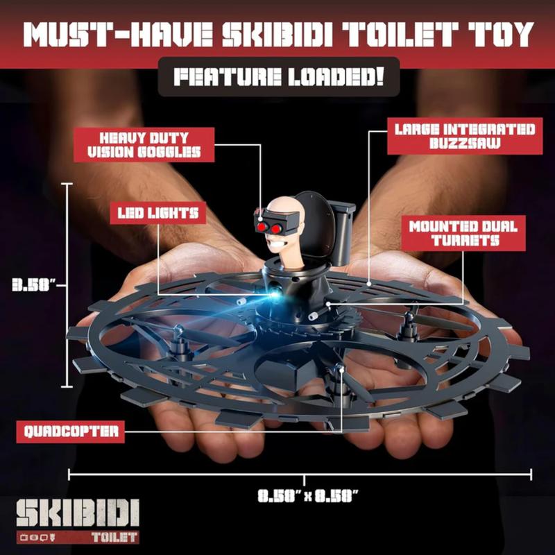 Force1 Officially Licensed Skibidi Toilet Toy RC Drone- Jetpack Flying Buzzsaw Mini Drone, Headless Mode, Altitude Hold, Speed Control, Rechargeable 2.4GHz Remote Control Drone