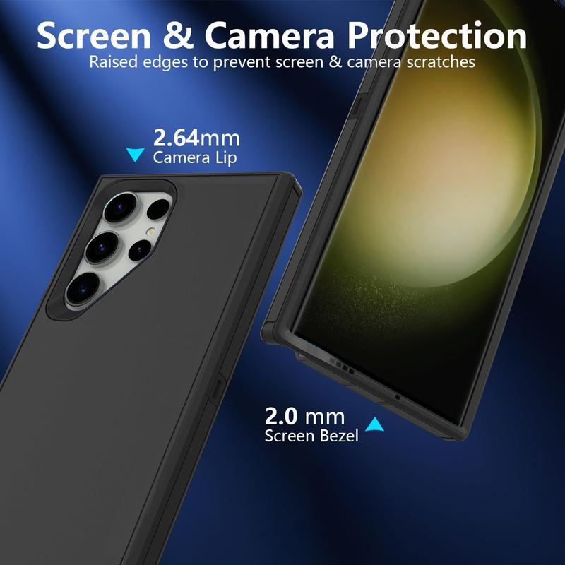 Heavy Duty Shockproof Defender Case For Samsung Galaxy S24 S23 S22 S21 Plus Ultra Rugged Cover - Free Tempered Glass Screen Protector