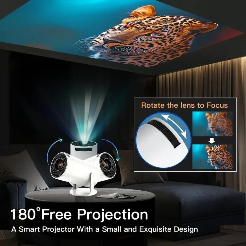 Portable Smart HD Projector, Adjustable Giant Screen Movie Projector, Home Theater Smart Projector