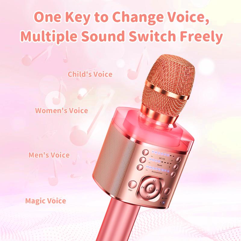 LEO WAY Microphone Portable karaoke Wireless Smart Mics Machines, Audio Smartphone Mics musical toys gift for kids Prank Sound changer for Halloween and Christmas gifts Birthday christmas 2024 ornament