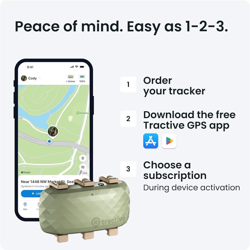 Tractive XL GPS Tracker & Health Monitoring for Dogs (50 lbs+) - Market Leading Pet GPS Location Tracker | Wellness & Escape Alerts | Waterproof | Works with Any Collar (Green)