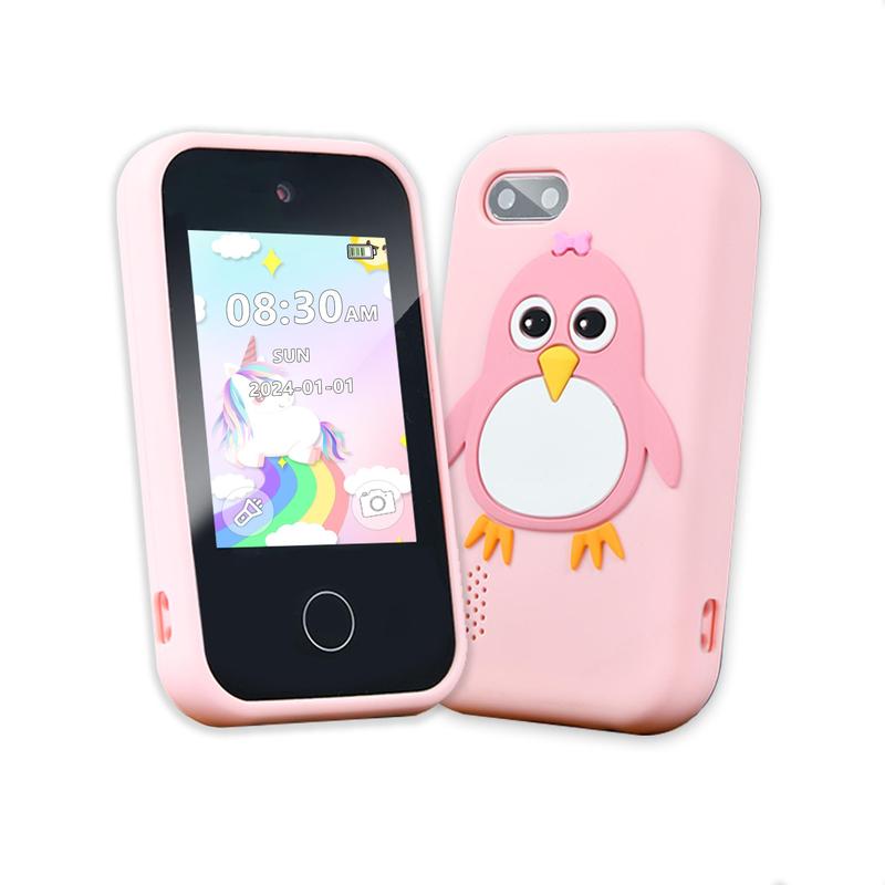 Cute Penguin Design MP3 Player, Multifunctional Touch Screen Phone Camera Toy, Mini Music Player Cartoon Phone With Dual Camera, Gift for Boys & Girls